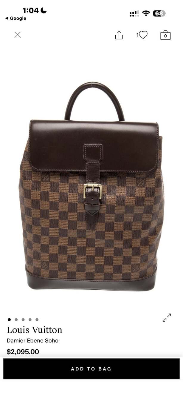 Louis Vuitton Damier Ebene Soho Backpack